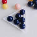 Detail of dark blue acrylic round beads with center hole in a white craft tray - Dark Blue (2#)