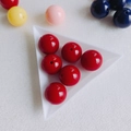 Close-up of glossy red acrylic round beads for DIY jewelry making in a white tray - Red (3#)