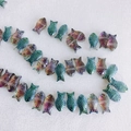 Iridescent glass fish beads with scale texture and holes for DIY jewelry making - Gradient Iridescent (7#)