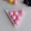 Detail of pink acrylic candy beads with pre-drilled holes for DIY jewelry making - Hot Pink (13#)