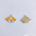 Detailed view of enamel alloy angel envelope charms with orange wings for DIY jewelry - Yellow Angel Envelope Style (18#)