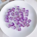Macro view of 12mm purple iridescent acrylic square cube beads for DIY jewelry making - Iridescent Purple