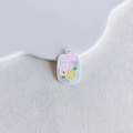 Macro detail of enamel beverage charms with lemon patterns for DIY jewelry making - Light Blue Drink Can (22#)