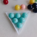 Macro shot of colorful acrylic round beads for DIY jewelry making in a white tray - Lake Blue (18#)