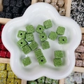 Perle cube carrée de 15mm en strass vert pour la création de bijoux DIY étincelants - Forme de cube / 14mm-15mm / Vert Uni
