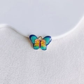Détail d'un pendentif papillon en alliage coloré avec finition en émail dégradé vif - 2# Papillon Bleu Vert