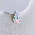 Detail of peach bottle charm with colorful enamel inlay and top hanging hole - Bottled Peach Style (27#)