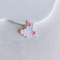 Detailed view of light blue moon and pink cloud alloy pendant for DIY jewelry making - Blue Moon Pink Cloud Star (32#)