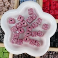 Perle cubique DIY avec strass roses pour bijoux, perle carrée de 14mm avec trou central - Forme de cube / 14mm-15mm / Rose AB Ciel Étoilé