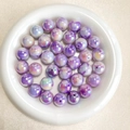 16mm purple marble acrylic beads with iridescent finish for DIY jewelry crafts - Purple Marble Pattern (1#)