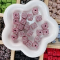 Perles carrées en strass rose étincelant pour bijoux DIY avec trous pré-percés - Forme de cube / 14mm-15mm / Rose Clair Blanc Ciel Étoilé