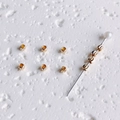 Macro shot of 14K gold filled textured spacer beads for DIY jewelry making - 3mm