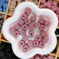 Perles cubes roses serties de strass pour la création de bijoux et bracelets DIY - Forme de cube / 14mm / Rose Uni