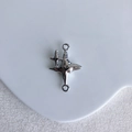 Pendentif étoile irrégulière en alliage argenté poli avec doubles boucles pour bijoux DIY - Style Étoile Fluide Argentée (4#)