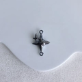 Detail view of gunmetal gray star-shaped jewelry connector with dual loops for DIY crafting - Gun Black Cross Star Style (5#)