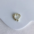 Golden heart pendant with three bow details for DIY necklace and bracelet jewelry making - Gold Bow Heart Style (6#)