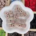 Perle carrée en strass or rose avec micro-pavage pour création de bijoux DIY - Forme de cube / 14mm-15mm / Champagne Clair Ciel Étoilé
