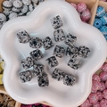 Perles cubes en strass de 14mm avec incrustation de cristaux noirs et blancs pour bijoux - Forme de cube / 14mm-15mm / Noir Gris Blanc Ciel Étoilé