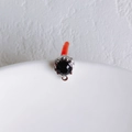 Macro detail of a black faceted gemstone pendant charm with a silver claw setting - Silver Base Black Rhinestone (7#)