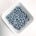 Flat oval grey-blue lacquered alloy spacer beads with holes for DIY jewelry making - Grey Blue
