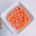 Glossy bright orange oval spray-painted alloy beads for DIY jewelry and necklaces - Bright Orange