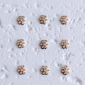Macro shot of 18K gold-plated flower bead caps for DIY jewelry necklace making - Style 3 (3#) / Small / 14K Gold