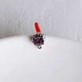 DIY purple rhinestone pendant with silver claw setting and bottom connector loop - Silver Base Purple Rhinestone (8#)