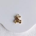 Golden 3D mini bear pendant charm accessory for handmade jewelry with smooth metallic finish - Exquisite Bear Pendant (K Gold)