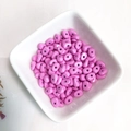 Flat oval orchid purple spray-painted beads for DIY jewelry making and crafts - Pink Purple