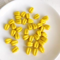 Lemon yellow ribbed teardrop acrylic beads for DIY handmade jewelry making crafts - Lemon Yellow Flower Bud Bead (07#)