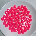 Perline in acrilico rosa neon piatte e tonde con finitura lucida per accessori gioielli DIY - Rosa Neon (4#)