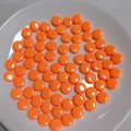 Primer plano de cuentas espaciadoras redondas naranjas brillantes de acrílico para joyería DIY - Naranja (6#)