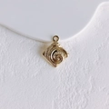 Detail of square gold-plated sun coin pendant with floral relief for DIY jewelry - Gold Square Relief (3#)