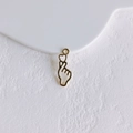Macro shot of gold finger heart charm for DIY jewelry with polished metallic surface - Gold Finger Heart (7#)