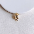 Pendentif théière dorée avec détail rose pour création de bijoux DIY et colliers - Théière Décorée de Roses Dorée Double Anneau (16#)