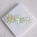 Aurora clear acrylic flower pendants for DIY jewelry making in three sizes - Three-Piece Set / Yellow Set