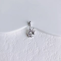 Macro detail of a silver bamboo joint pendant with intricate leaf engraving on stone - Silver Bamboo Style (2#)