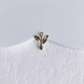 Macro detail of gold metal sprout pendant for DIY jewelry making with smooth finish - Gold Sprout Style (3#)