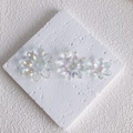 DIY iridescent aurora acrylic lotus flower beads charms for jewelry making accessories - Three-Piece Set / White Set