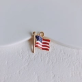 Macro shot of waving US flag charm with golden plating and red white blue enamel details - Flag Shape (1#)