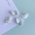 Silver teardrop metallic studs in a pack of four for elegant French style earrings - Irregular Waterdrop Style (1#) / Bright Silver (1#)
