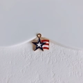 Detail view of American flag star charm with red, white and blue oil drip finish for DIY - Star Flag Shape (2#)