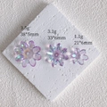Aurora clear acrylic flower petal charms for DIY jewelry making in three varied sizes - Three-Piece Set / Purple Set