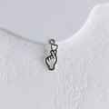 Silver finger heart charm pendant made of gold-plated stainless steel for DIY jewelry - Silver Finger Heart (8#)