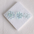 Three gradient blue aurora acrylic flower charms for DIY jewelry making accessories - Three-Piece Set