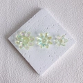 Iridescent yellow acrylic flower charms with AB coating for DIY jewelry making - Three-Piece Set / Light Green Set