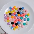 Cuentas redondas planas de acrílico en colores vibrantes de verano para bisutería DIY - Colores Mezclados (12#)