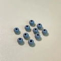Detalle de cuentas redondas azul claro brillantes con orificio central para joyería DIY - 10#
