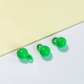 Three green macaron-colored alloy round beads with small rings for DIY jewelry making - Bright Green
