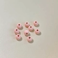 Primer plano de diez cuentas rosas brillantes de esmalte con agujeros para joyería DIY - 13#